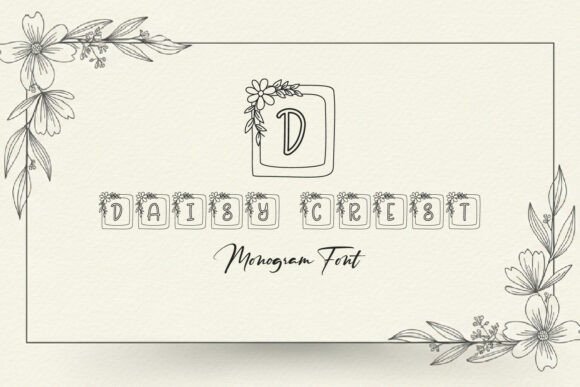 Daisy Crest: A Charming Hand-Drawn Monogram Font