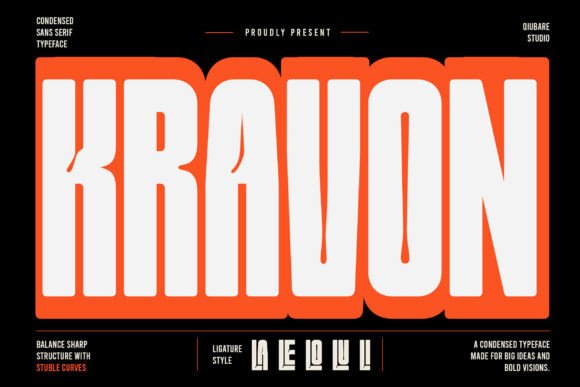 Kravon: A Bold Condensed Typeface for Modern Design