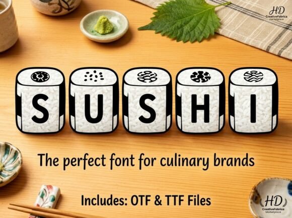 Sushi: A Playful Display Font for Culinary Branding